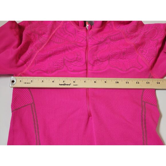 Athleta Floral ½ Zip Activewear Top – Women’s M, Thumb Holes, Stretch Fit - Picture 4 of 6